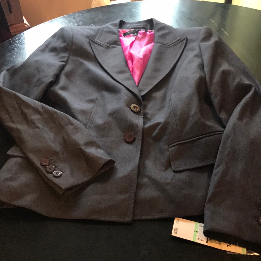 NWT 8 Anne Klein Gray/ Pink Blazer 🌈❤️
